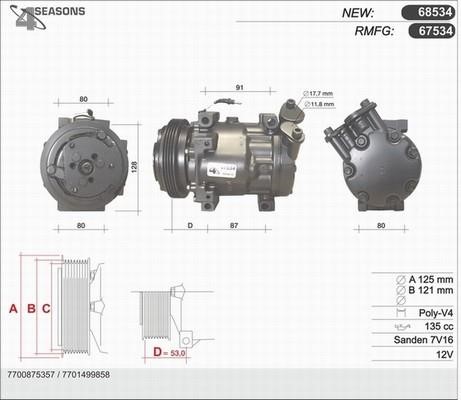 AHE 67534 Compressor, air conditioning 67534: Buy near me in Poland at 2407.PL - Good price!