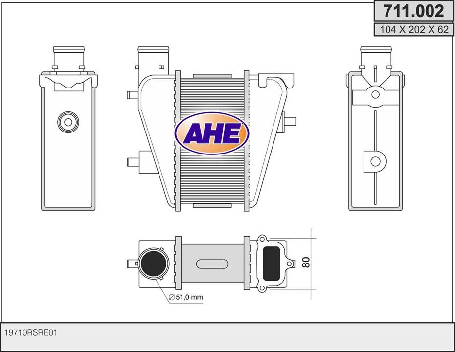 AHE 711.002 Intercooler, charger 711002: Buy near me in Poland at 2407.PL - Good price!