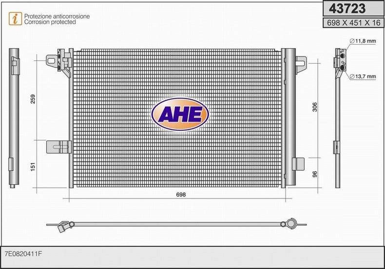 AHE 43723 Condenser 43723: Buy near me in Poland at 2407.PL - Good price!