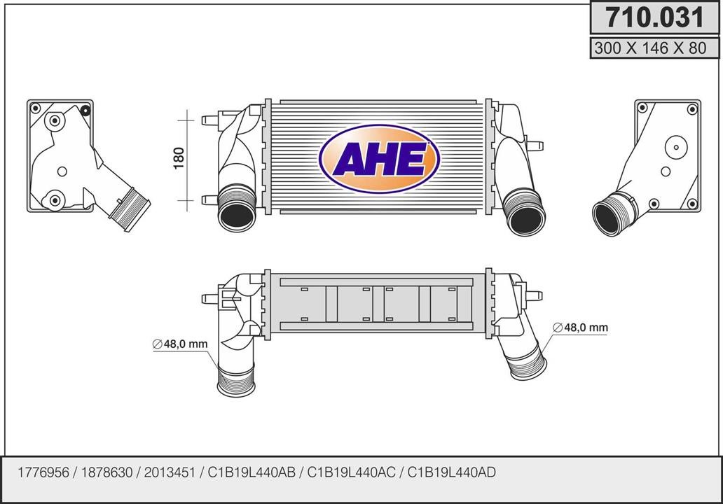 AHE 710.031 Intercooler, charger 710031: Buy near me in Poland at 2407.PL - Good price!