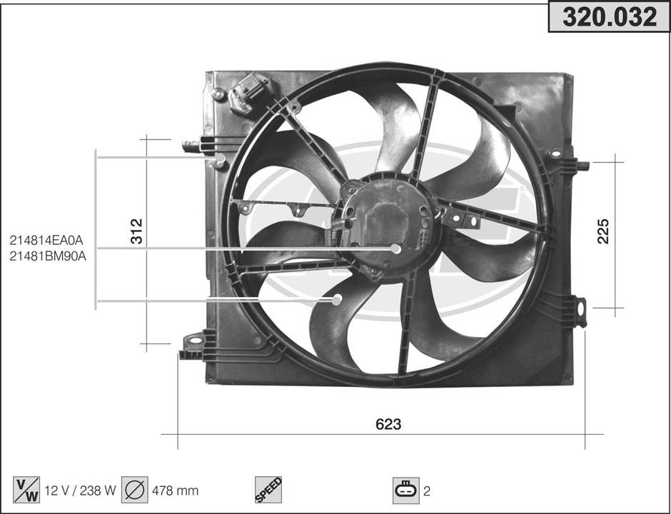 AHE 320.032 Lüfter, Motorkühlung 320032: Bestellen Sie in Polen zu einem guten Preis bei 2407.PL!