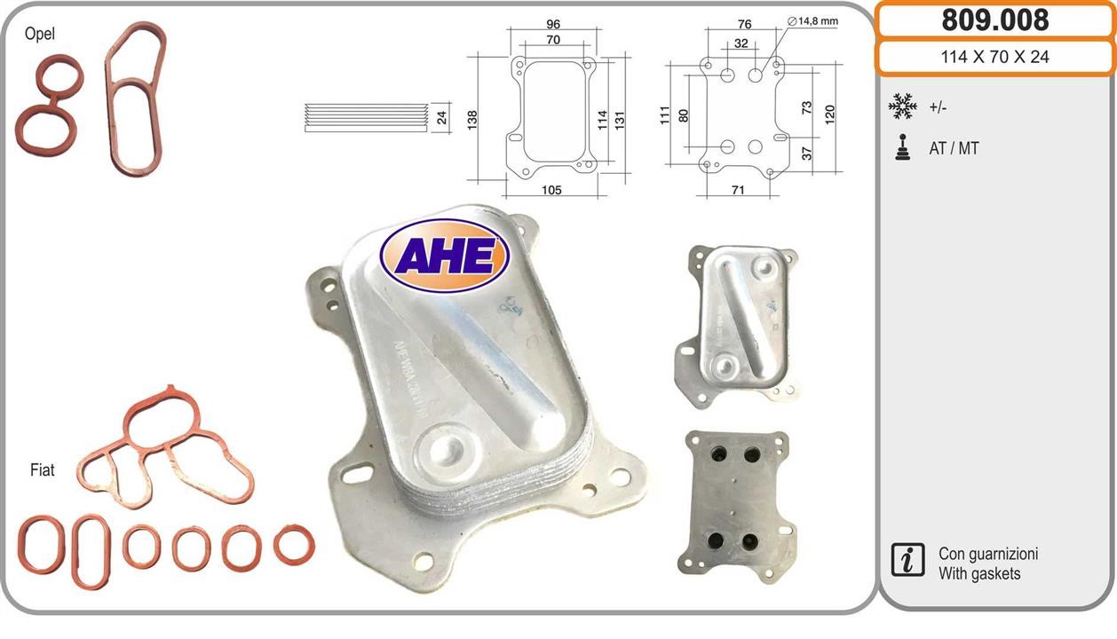 AHE 809.008 Oil Cooler, engine oil 809008: Buy near me in Poland at 2407.PL - Good price!