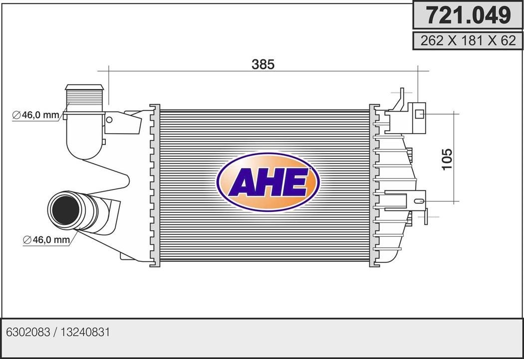AHE 721.049 Intercooler, charger 721049: Buy near me in Poland at 2407.PL - Good price!