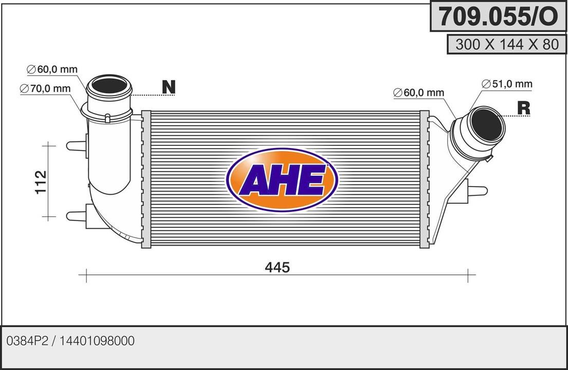 AHE 709.055/O Intercooler, charger 709055O: Buy near me in Poland at 2407.PL - Good price!