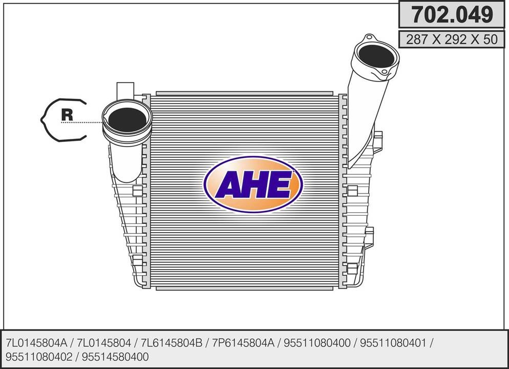 AHE 702.049 Intercooler, charger 702049: Buy near me in Poland at 2407.PL - Good price!