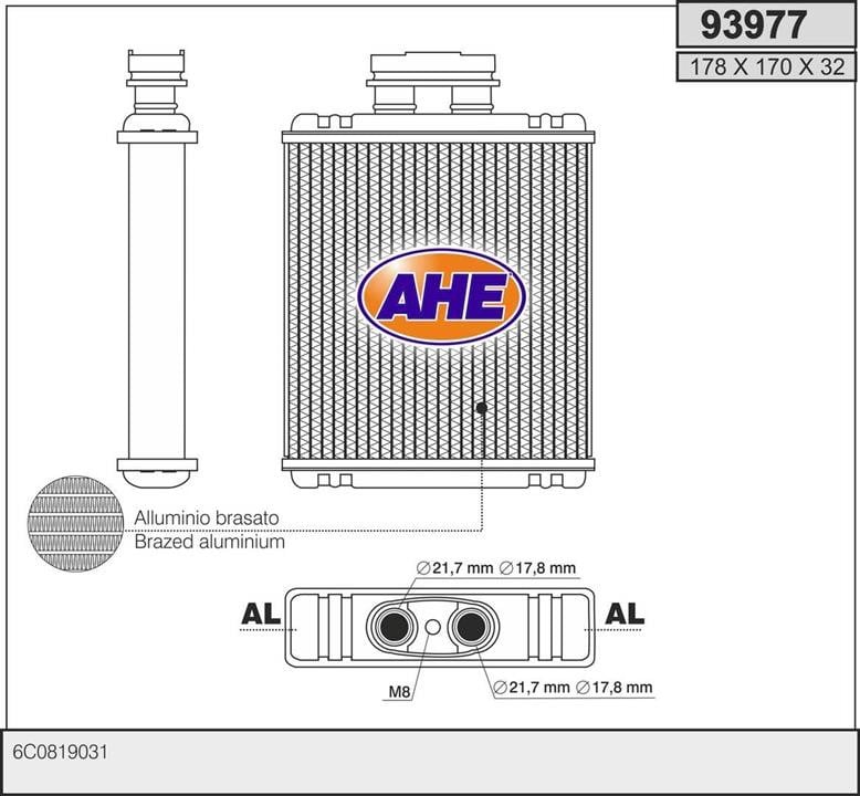 AHE 93977 Heat Exchanger, interior heating 93977: Buy near me in Poland at 2407.PL - Good price!