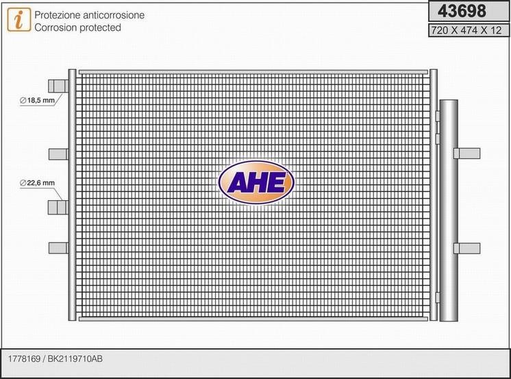 AHE 43698 Condenser 43698: Buy near me in Poland at 2407.PL - Good price!
