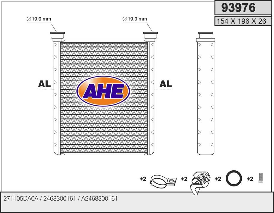 AHE 93976 Heat Exchanger, interior heating 93976: Buy near me in Poland at 2407.PL - Good price!