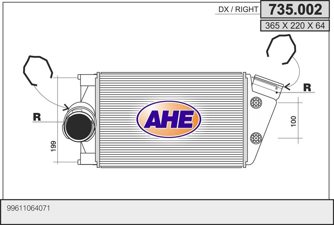 AHE 735.002 Intercooler, charger 735002: Buy near me in Poland at 2407.PL - Good price!