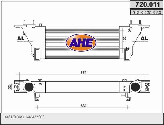 AHE 720.011 Intercooler, charger 720011: Buy near me in Poland at 2407.PL - Good price!