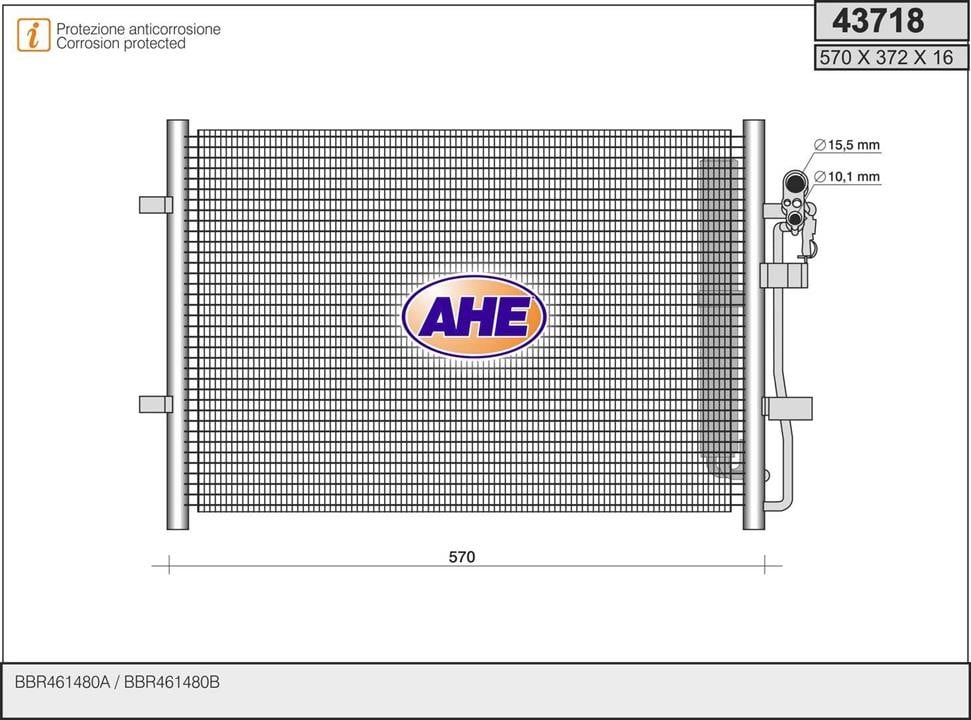 AHE 43718 Condenser 43718: Buy near me in Poland at 2407.PL - Good price!
