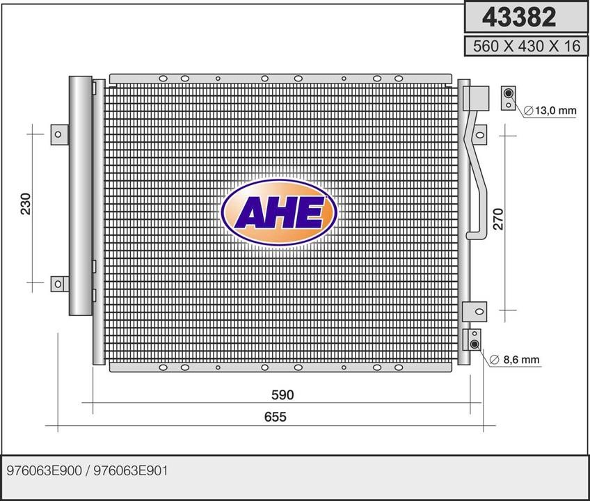AHE 43382 Condenser 43382: Buy near me in Poland at 2407.PL - Good price!