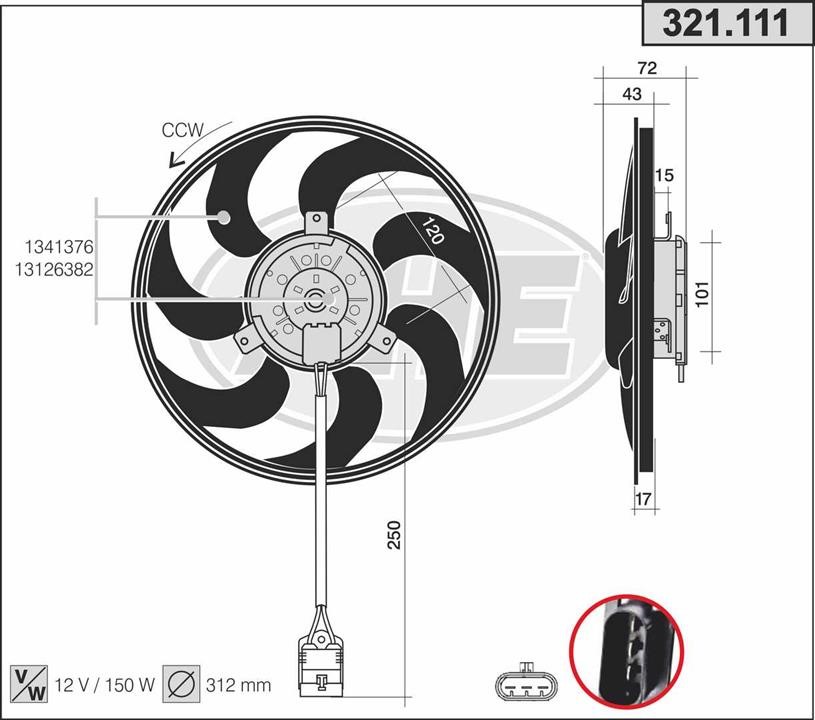 AHE 321.111 Fan, radiator 321111: Buy near me in Poland at 2407.PL - Good price!