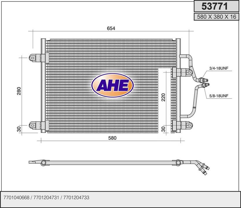 AHE 53771 Радиатор кондиционера (Конденсатор) 53771: Отличная цена - Купить в Польше на 2407.PL!