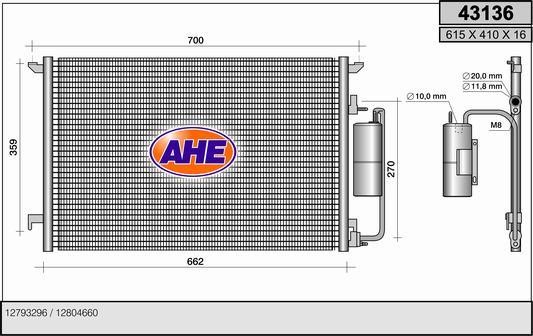 AHE 43136 Радиатор кондиционера (Конденсатор) 43136: Купить в Польше - Отличная цена на 2407.PL!