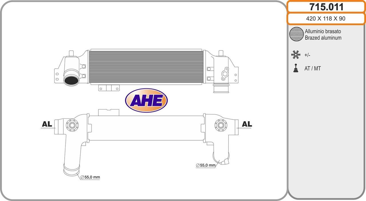 AHE 715.011 Intercooler, charger 715011: Buy near me in Poland at 2407.PL - Good price!