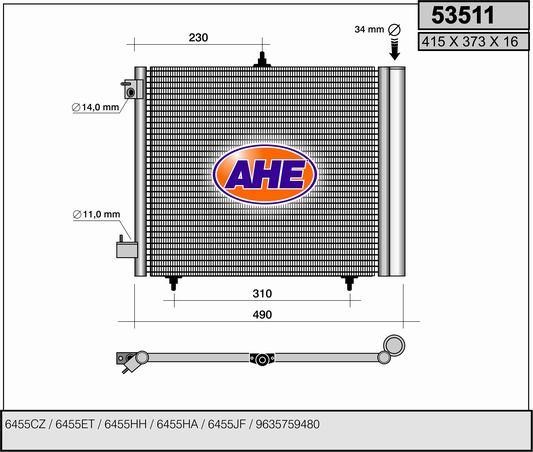 AHE 53511 Радиатор кондиционера (Конденсатор) 53511: Отличная цена - Купить в Польше на 2407.PL!