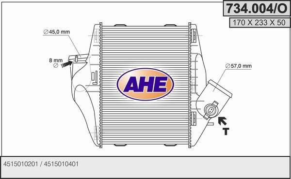 AHE 734.004/O Intercooler, charger 734004O: Buy near me in Poland at 2407.PL - Good price!