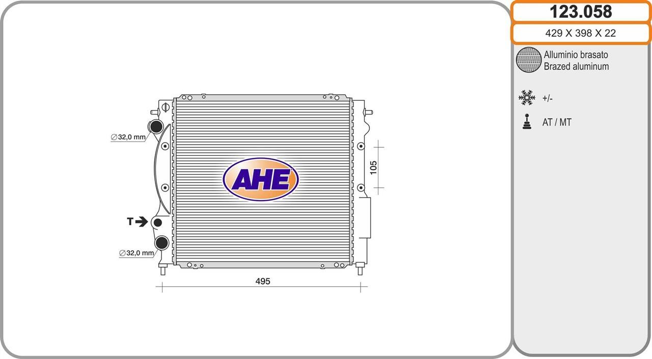 AHE 123.058 Радиатор охлаждения двигателя 123058: Купить в Польше - Отличная цена на 2407.PL!