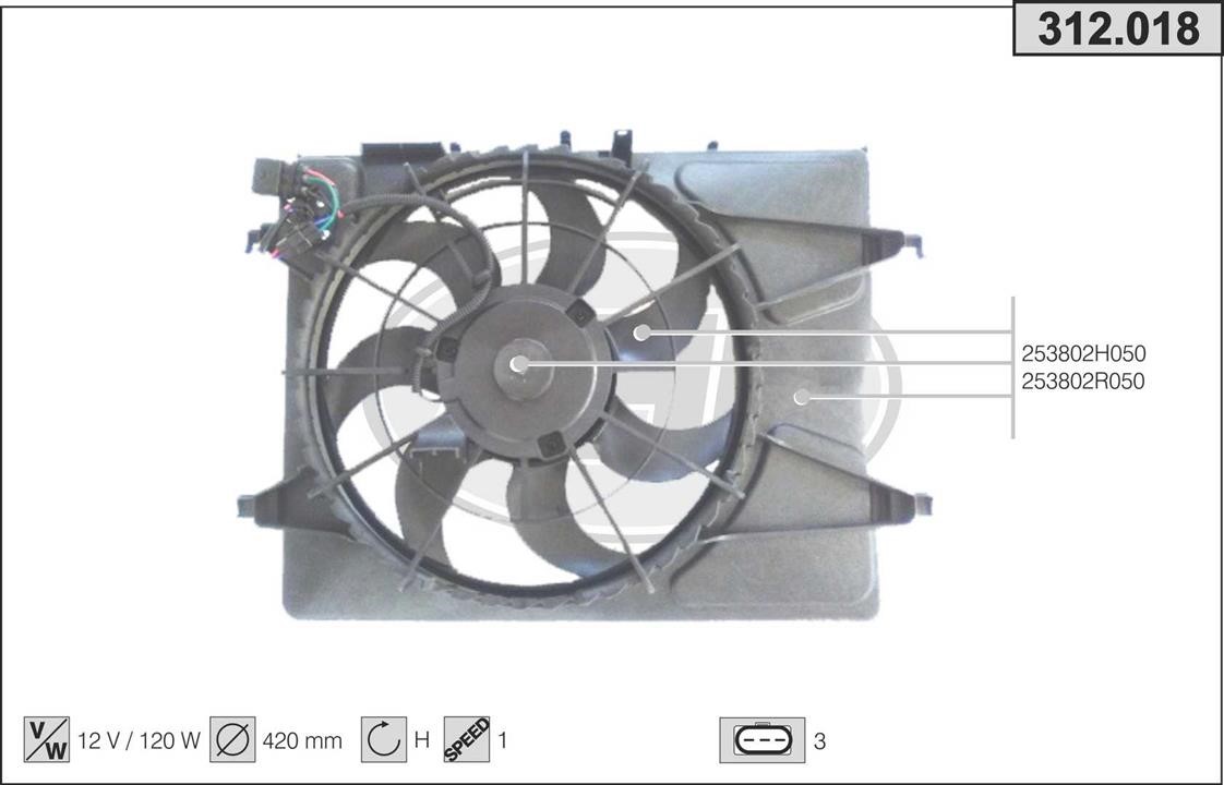 AHE 312.018 Fan, radiator 312018: Buy near me in Poland at 2407.PL - Good price!
