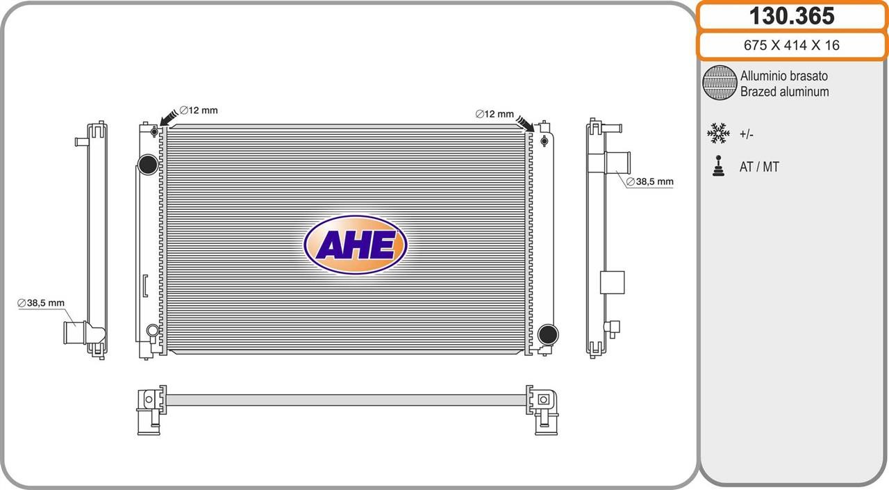 AHE 130.365 Радіатор охолодження двигуна 130365: Приваблива ціна - Купити у Польщі на 2407.PL!