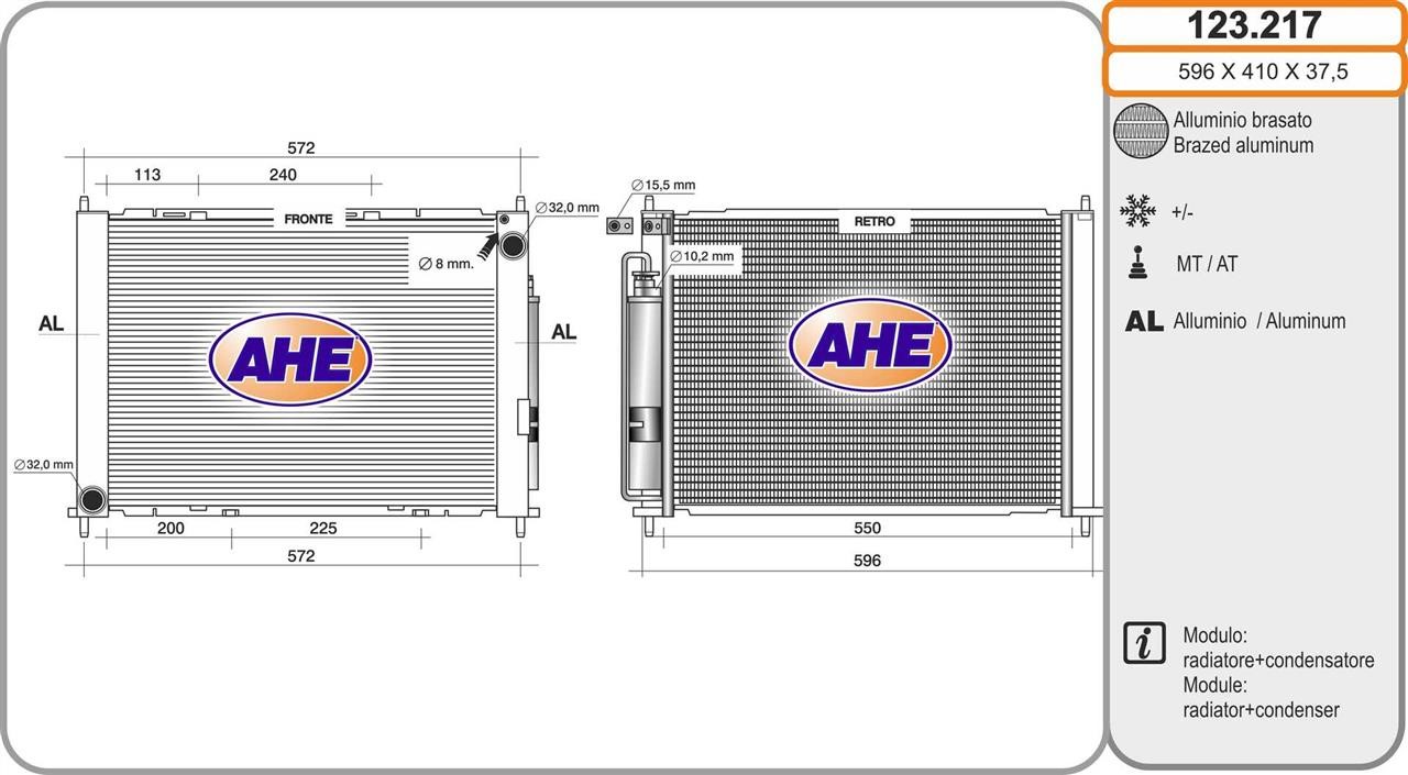 AHE 123.217 Радіатор, система охолодження двигуна 123217: Приваблива ціна - Купити у Польщі на 2407.PL!