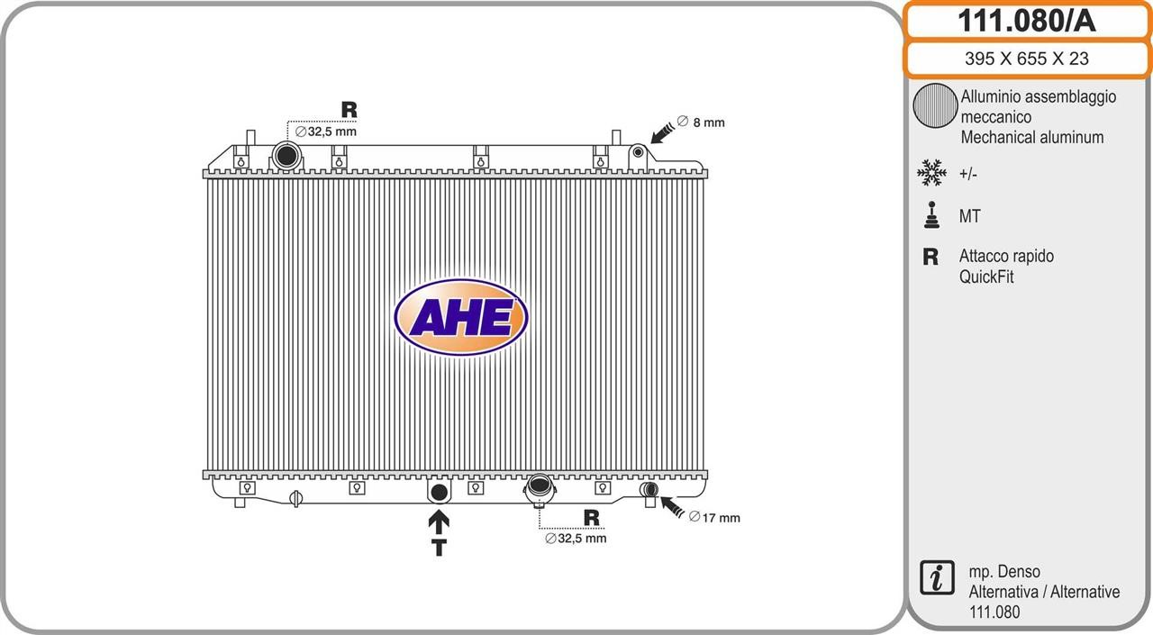 AHE 111.080/A Radiator, engine cooling 111080A: Buy near me at 2407.PL in Poland at an Affordable price!