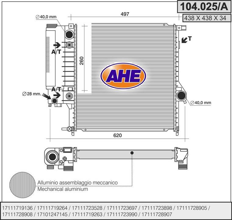 AHE 104.025/A Теплообменник 104025A: Отличная цена - Купить в Польше на 2407.PL!