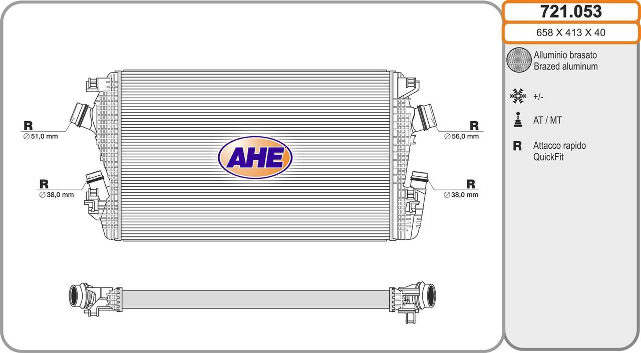 AHE 721.053 Intercooler, charger 721053: Buy near me in Poland at 2407.PL - Good price!