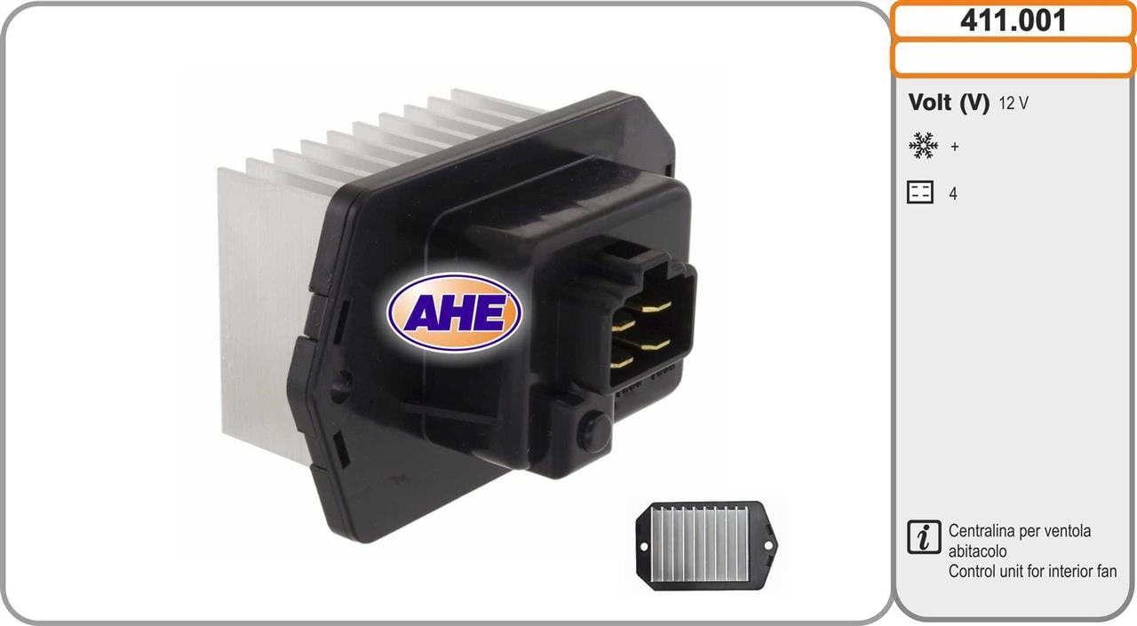 AHE 411.001 Control Unit, electric fan (engine cooling) 411001: Buy near me in Poland at 2407.PL - Good price!