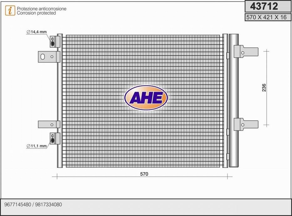 AHE 43712 Condenser 43712: Buy near me in Poland at 2407.PL - Good price!