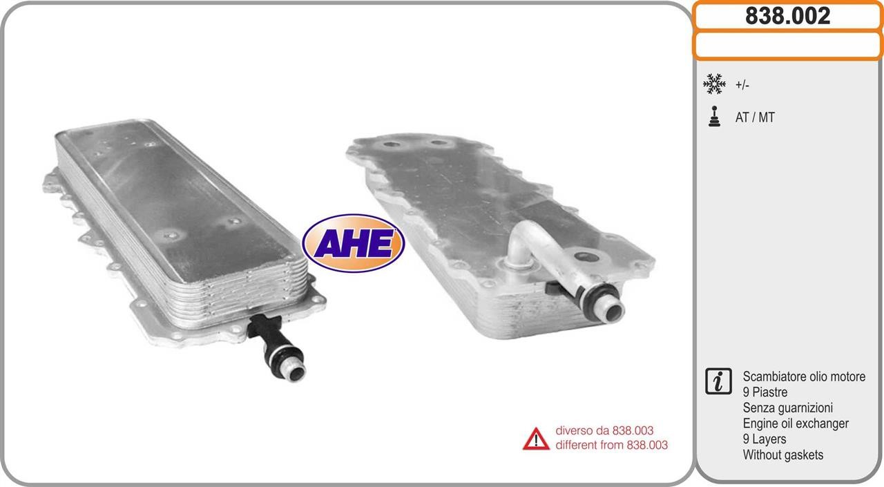 AHE 838.002 Oil Cooler, engine oil 838002: Buy near me in Poland at 2407.PL - Good price!