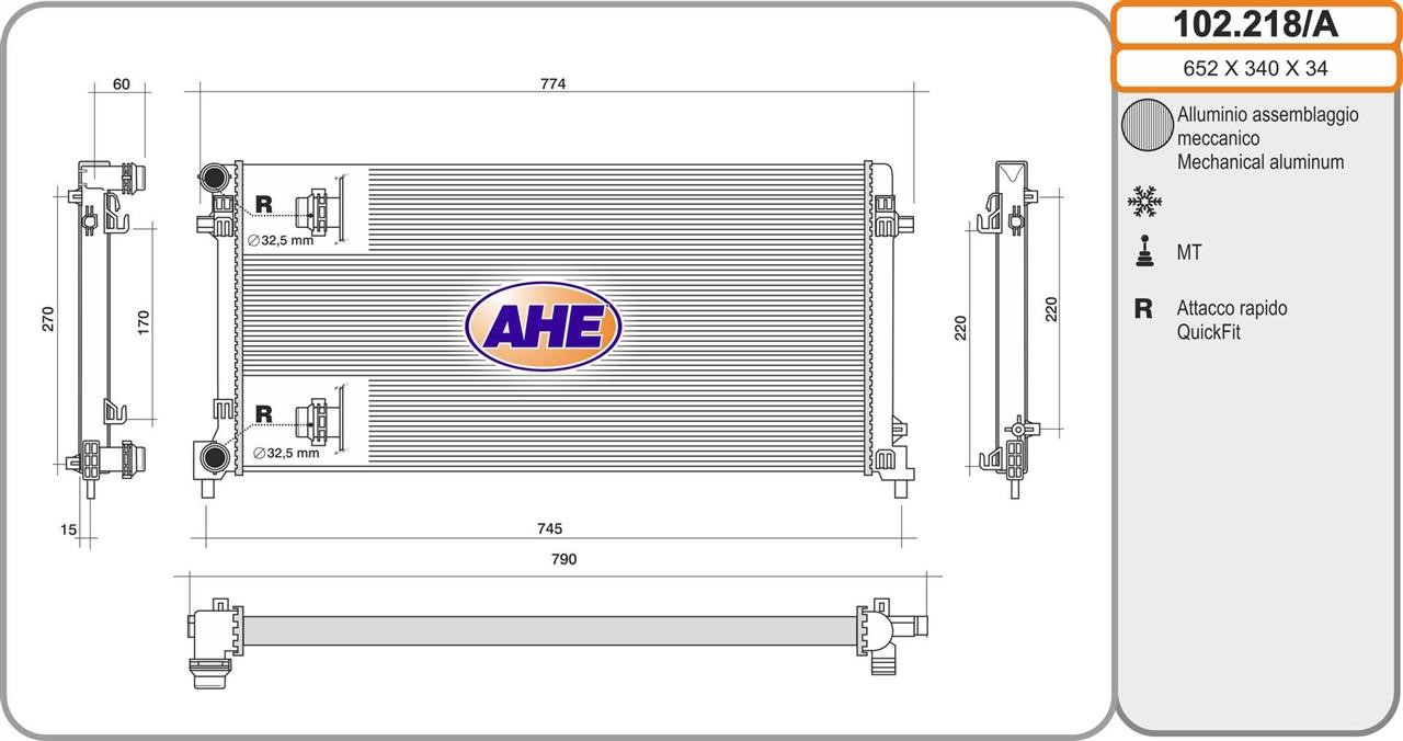 AHE 102.218/A Kühler motorkühlung 102218A: Kaufen Sie zu einem guten Preis in Polen bei 2407.PL!