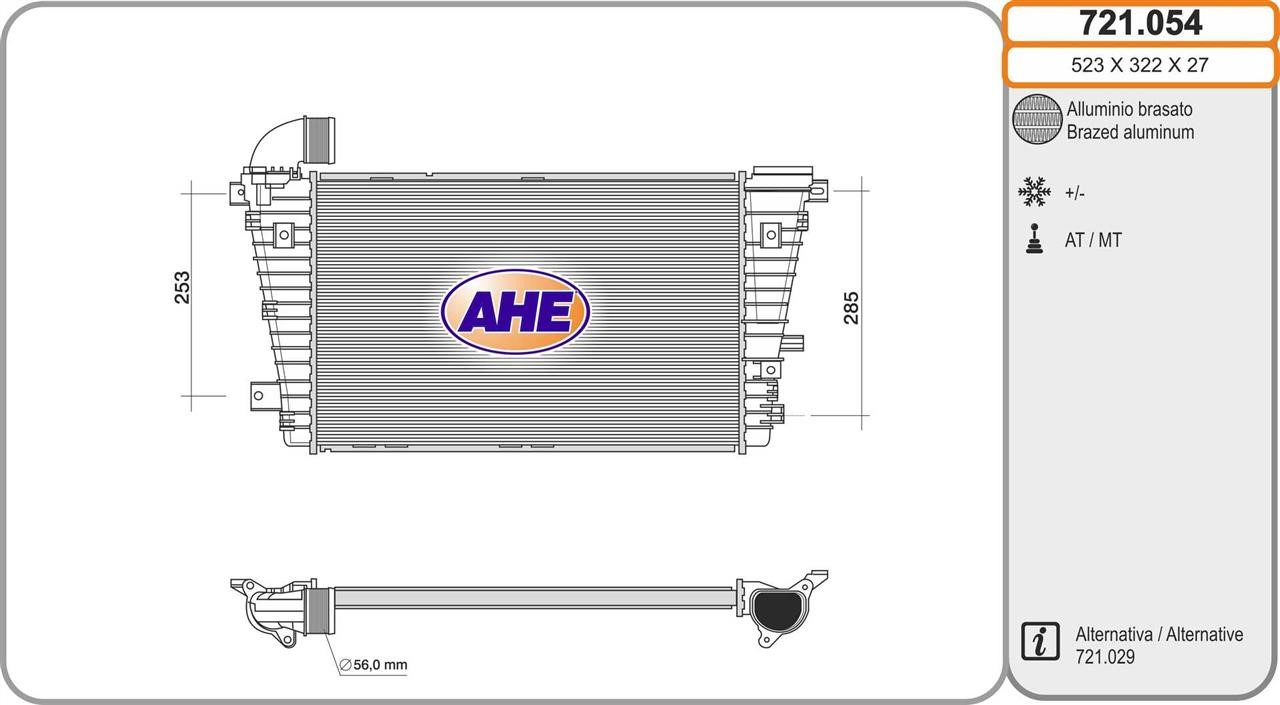 AHE 721.054 Intercooler, charger 721054: Buy near me in Poland at 2407.PL - Good price!