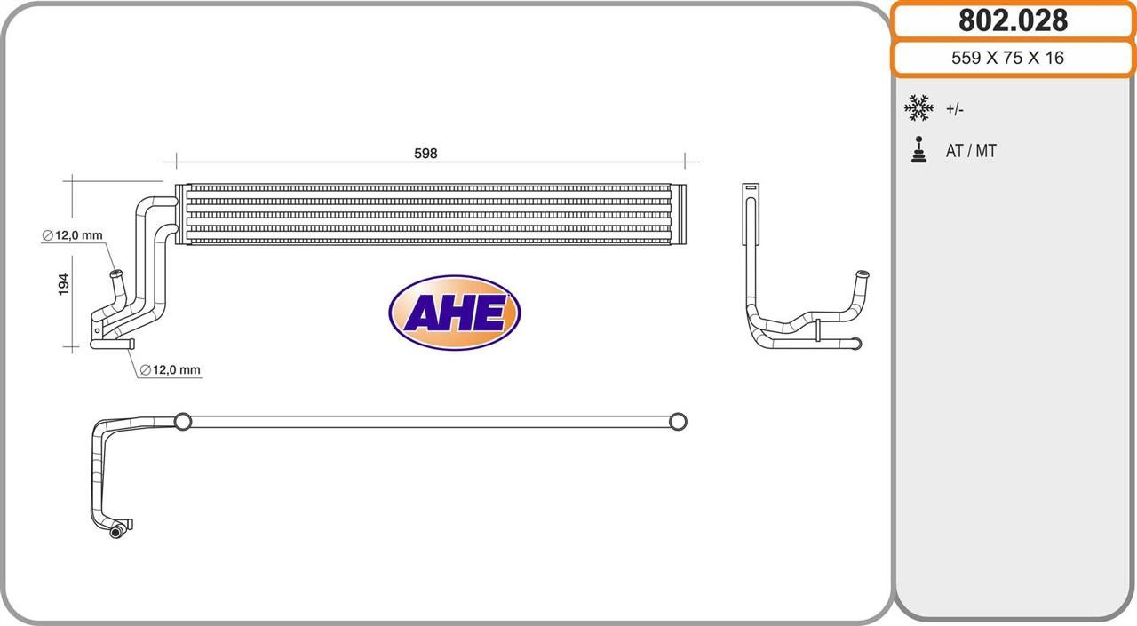 AHE 802.028 Oil Cooler, engine oil 802028: Buy near me in Poland at 2407.PL - Good price!