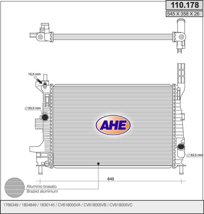 AHE 110.178 Radiator, engine cooling 110178: Buy near me at 2407.PL in Poland at an Affordable price!