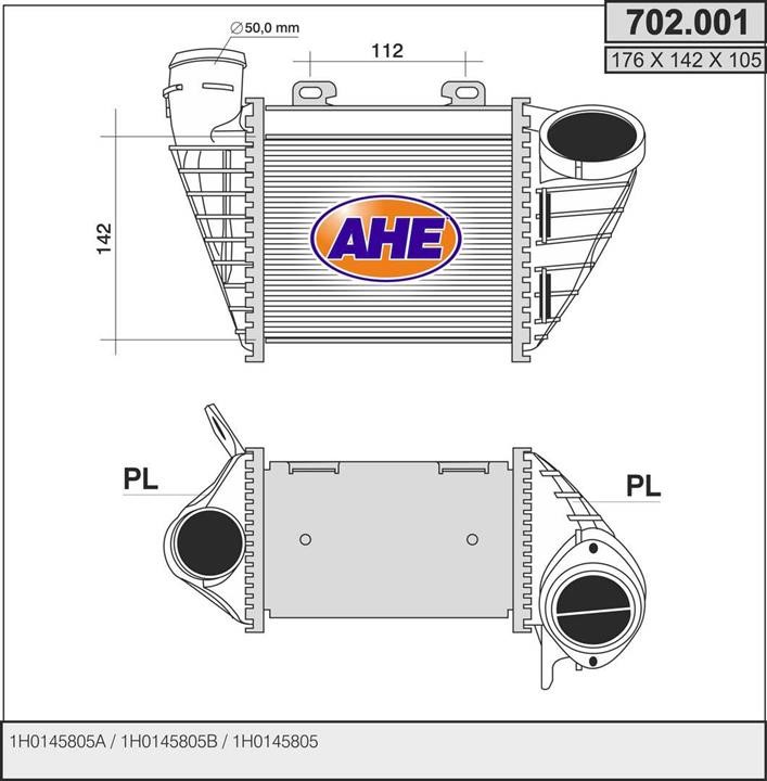 AHE 702.001 Intercooler, charger 702001: Buy near me at 2407.PL in Poland at an Affordable price!