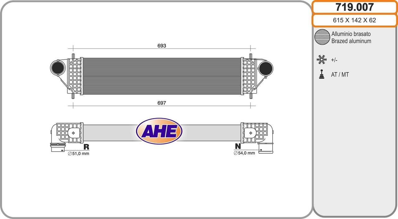 AHE 719.007 Intercooler, charger 719007: Buy near me in Poland at 2407.PL - Good price!