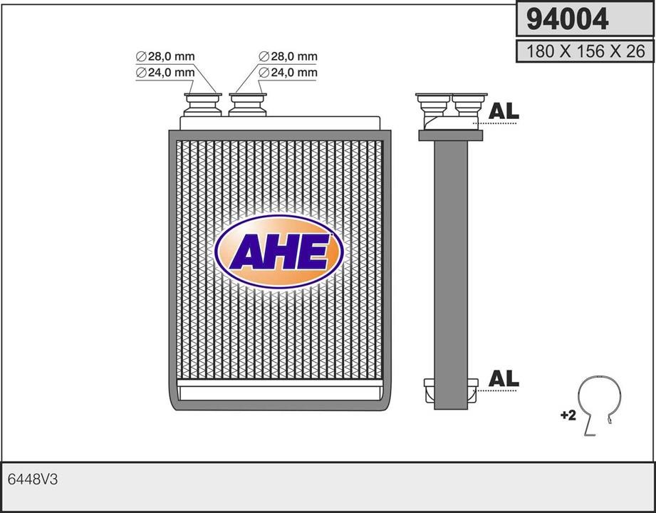 AHE 94004 Heat Exchanger, interior heating 94004: Buy near me in Poland at 2407.PL - Good price!