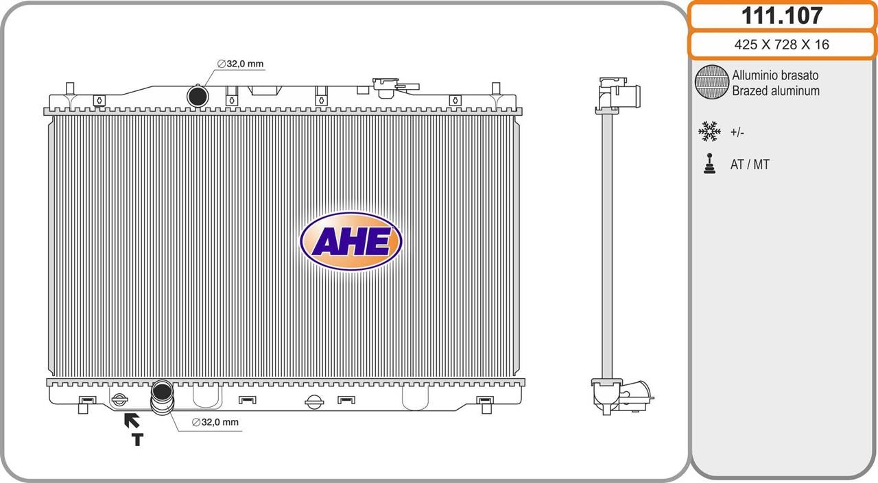 AHE 111.107 Radiator, engine cooling 111107: Buy near me in Poland at 2407.PL - Good price!