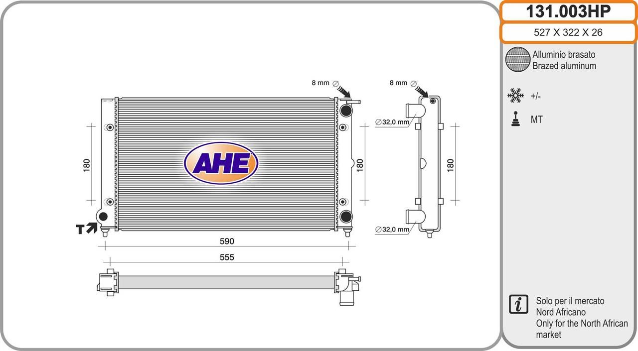 AHE 131.003HP Радиатор охлаждения двигателя 131003HP: Купить в Польше - Отличная цена на 2407.PL!