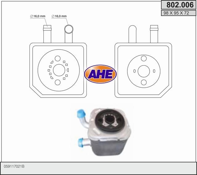 AHE 802.006 Oil Cooler, engine oil 802006: Buy near me in Poland at 2407.PL - Good price!