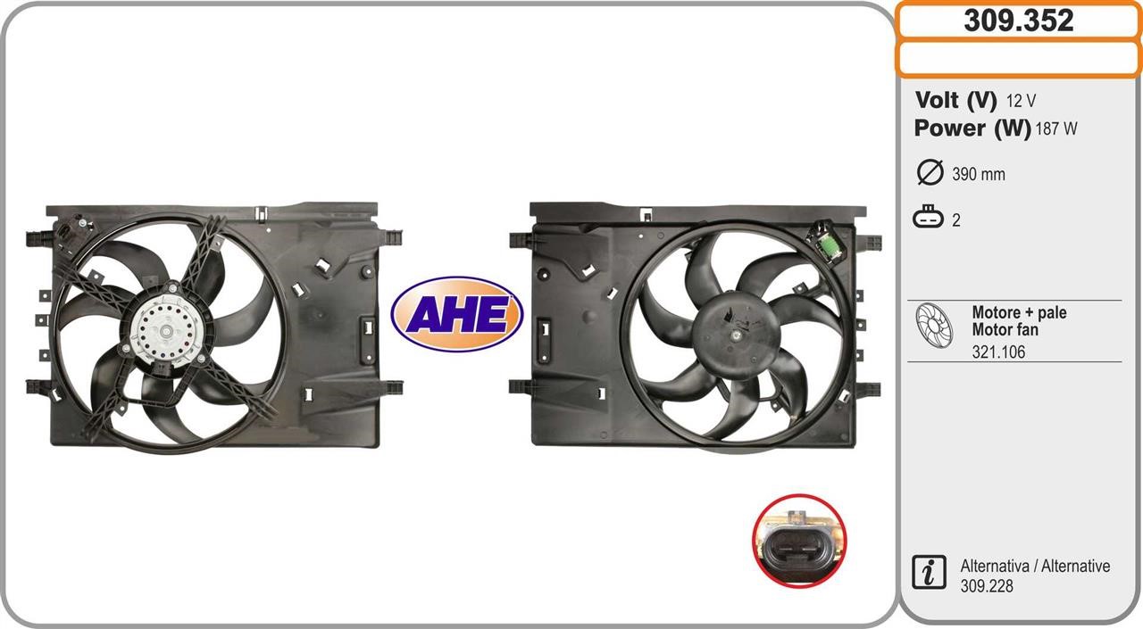 AHE 309.352 Hub, engine cooling fan wheel 309352: Buy near me in Poland at 2407.PL - Good price!