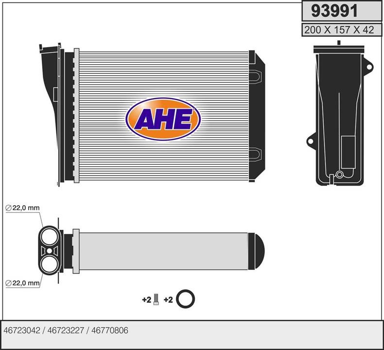AHE 93991 Теплообмінник, система опалення салону 93991: Приваблива ціна - Купити у Польщі на 2407.PL!