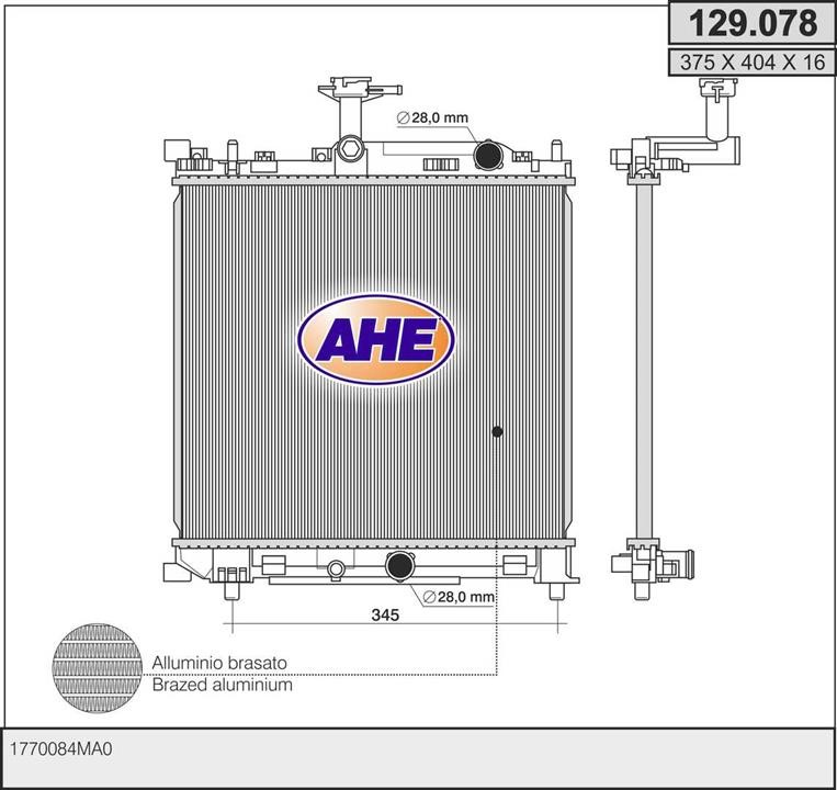 AHE 129.078 Теплообменник 129078: Купить в Польше - Отличная цена на 2407.PL!