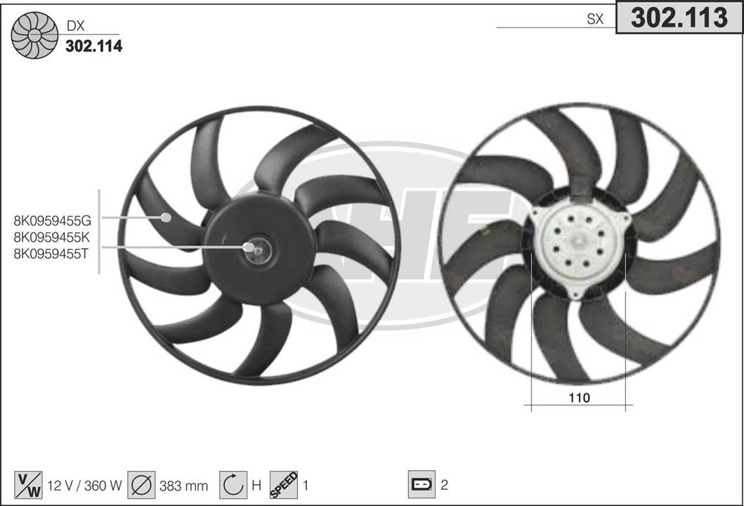 AHE 302.113 Fan, radiator 302113: Buy near me in Poland at 2407.PL - Good price!
