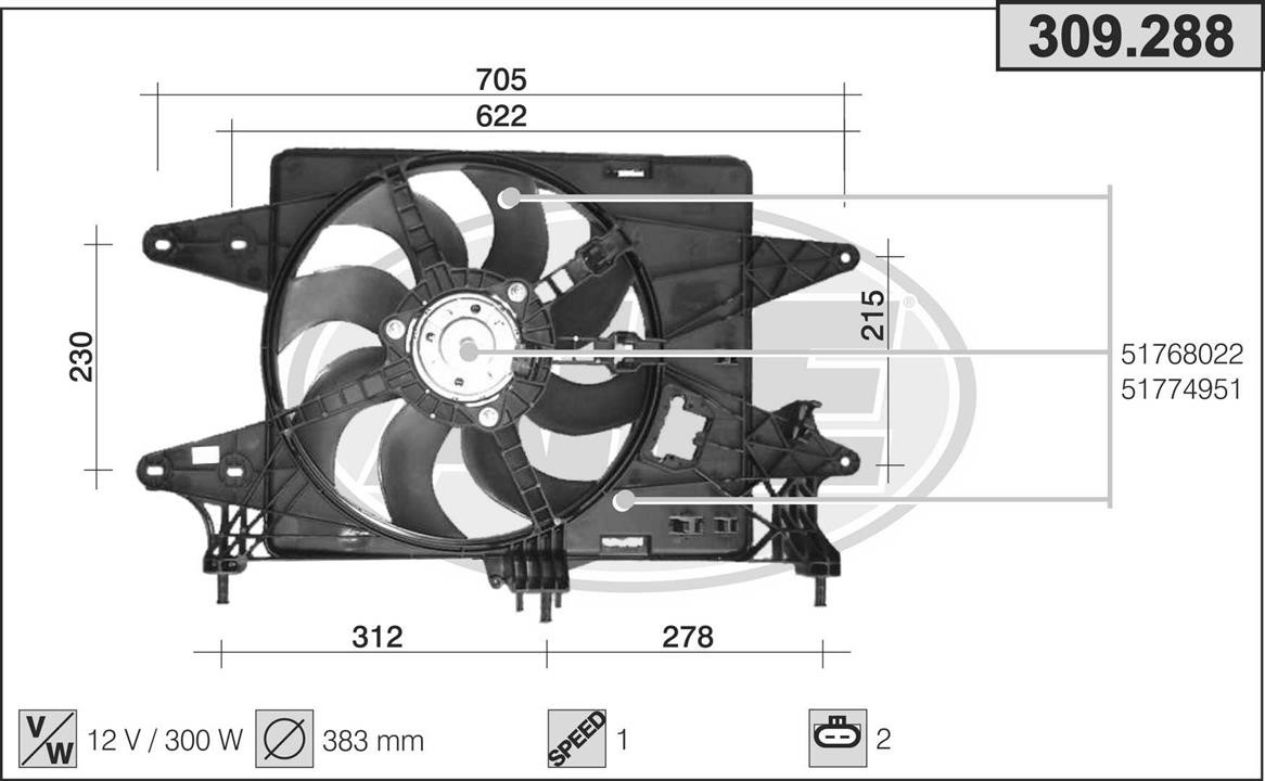 AHE 309.288 Nabe, Lüfterrad-Motorkühlung 309288: Kaufen Sie zu einem guten Preis in Polen bei 2407.PL!