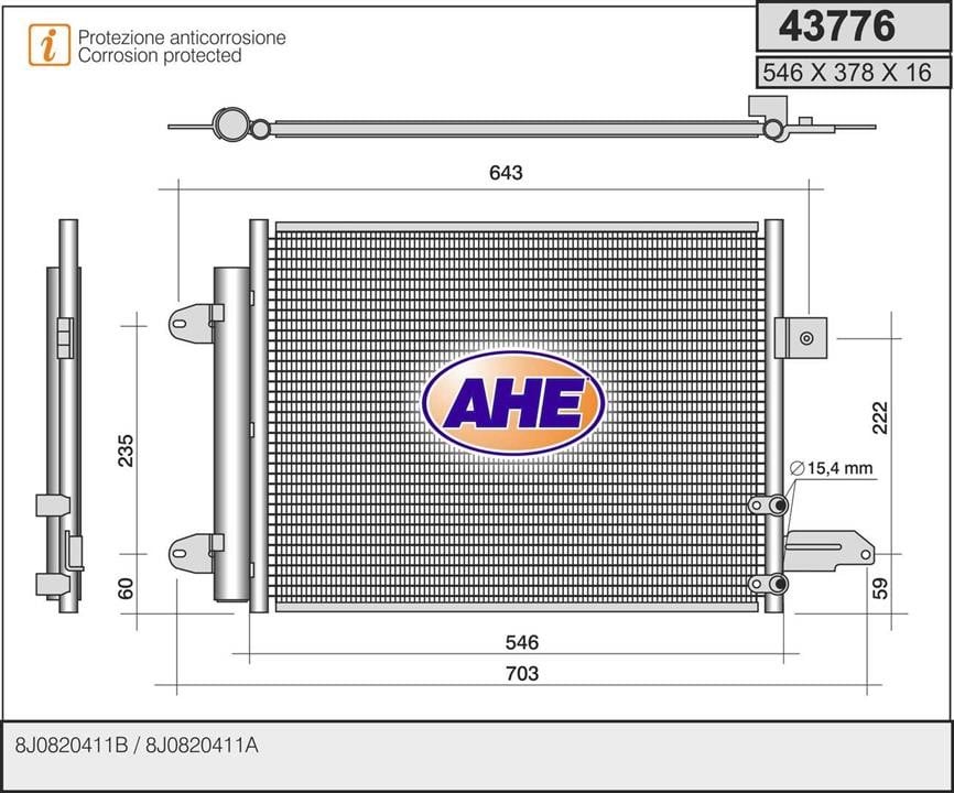 AHE 43776 Condenser 43776: Buy near me in Poland at 2407.PL - Good price!