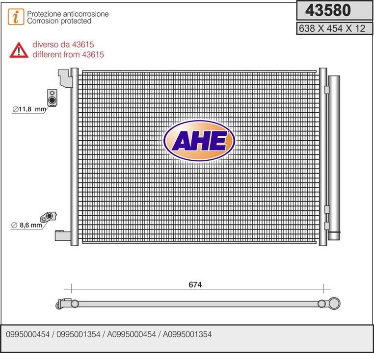 AHE 43580 Condenser 43580: Buy near me in Poland at 2407.PL - Good price!