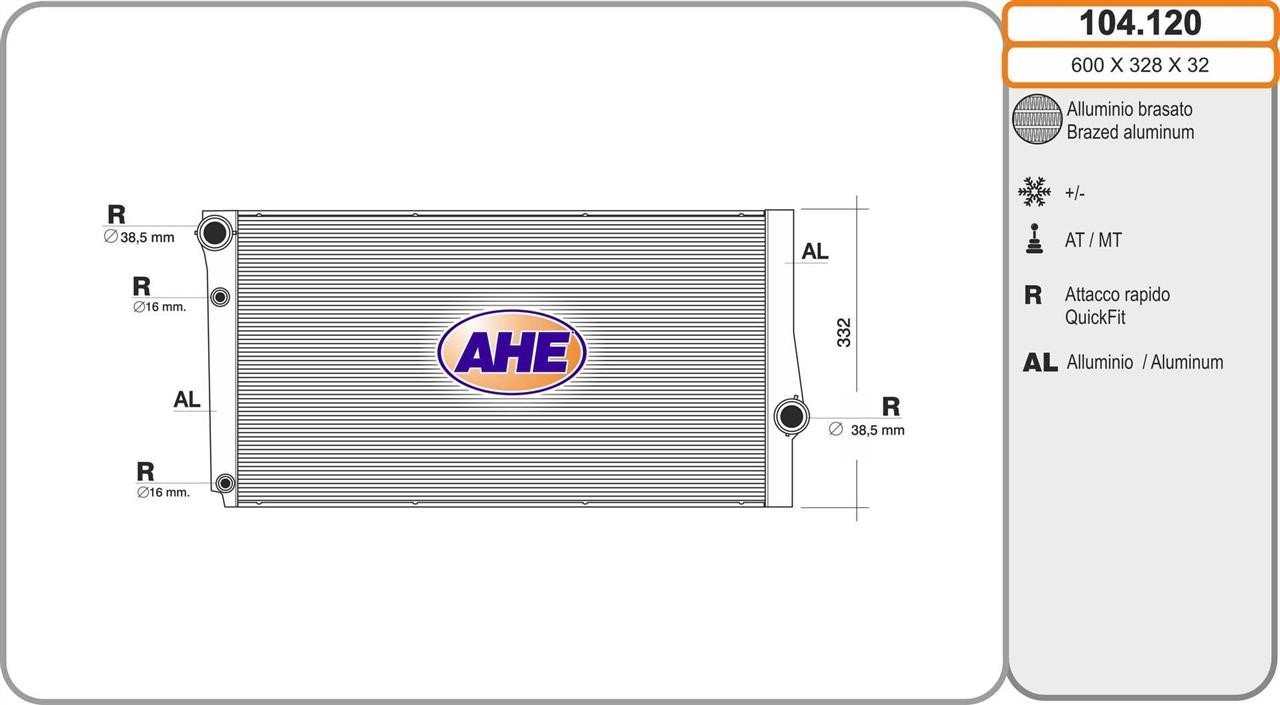 AHE 104.120 Radiator, engine cooling 104120: Buy near me in Poland at 2407.PL - Good price!